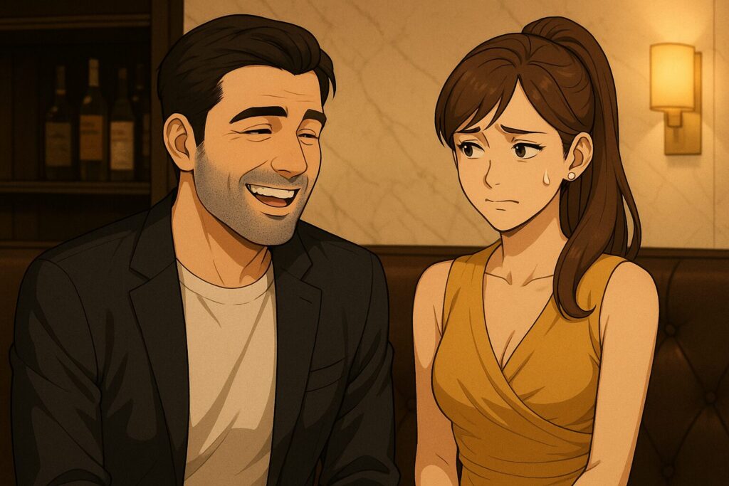 青ひげが目立つ男性の印象