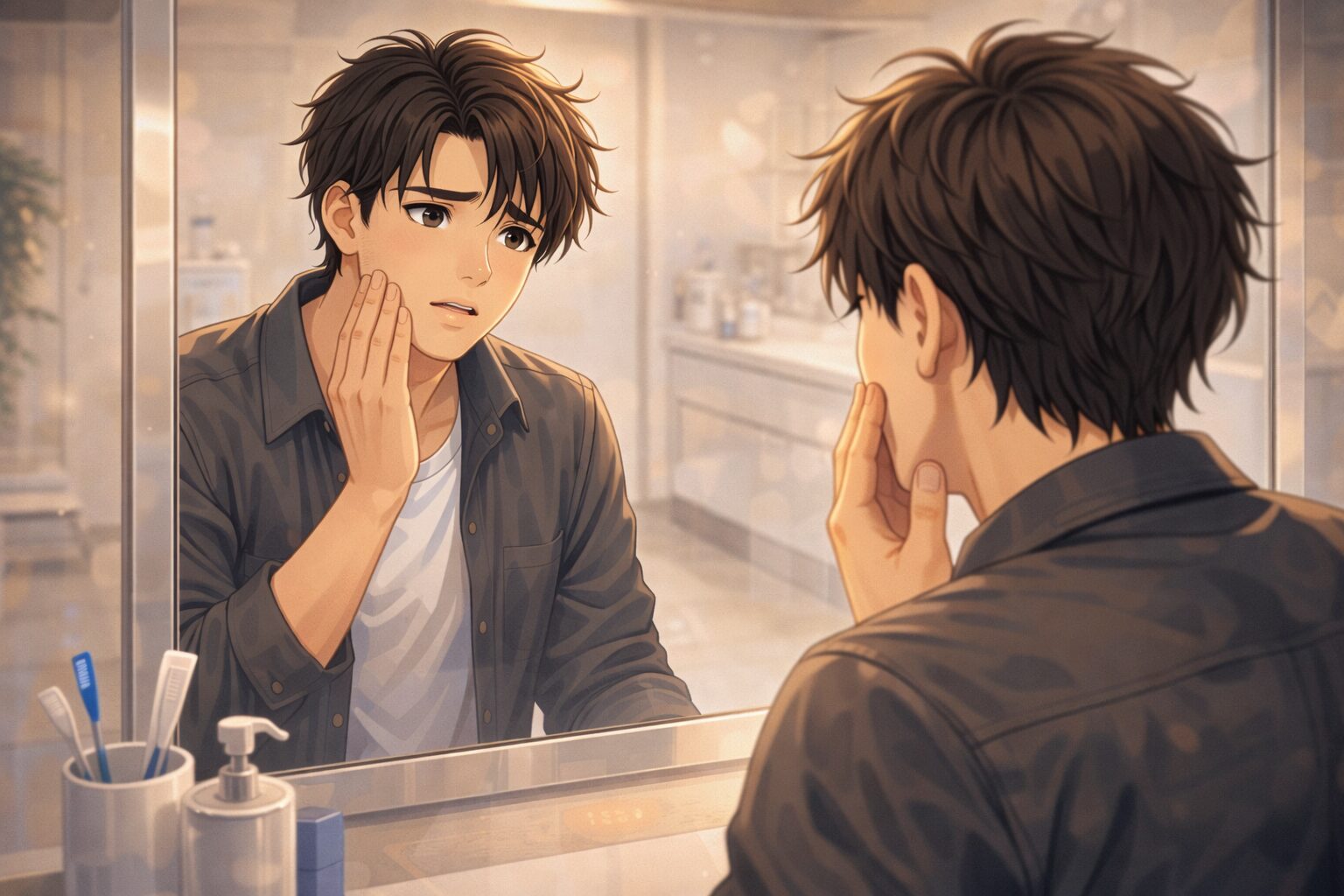 医療脱毛を受けて後悔した表情の男性