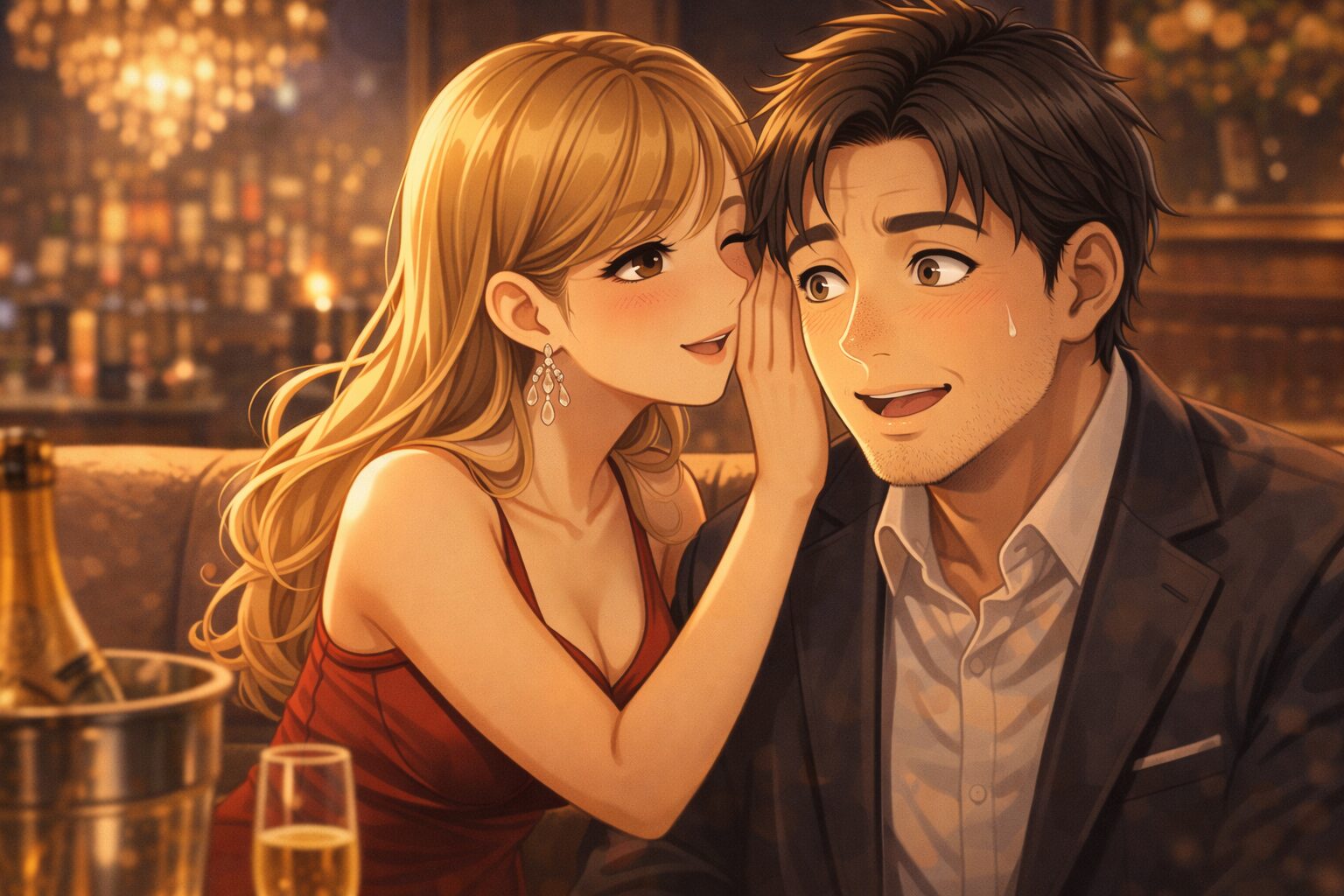 キャバ嬢が男性の耳元で特別な言葉をささやく瞬間