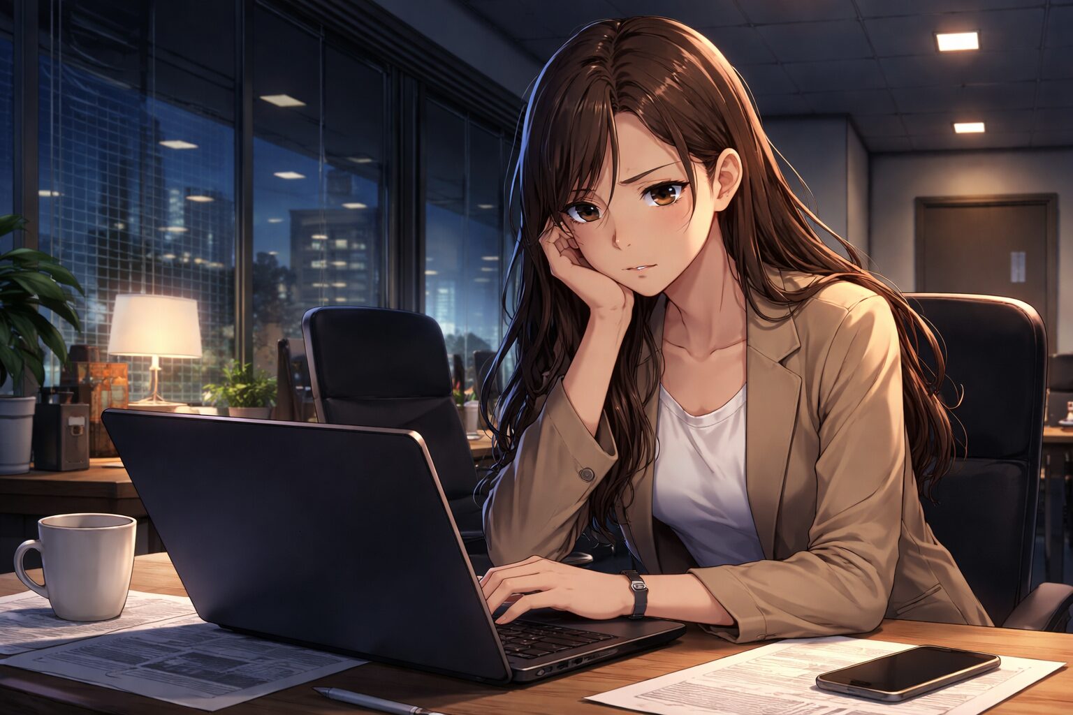 転職をして仕事に悩む女性