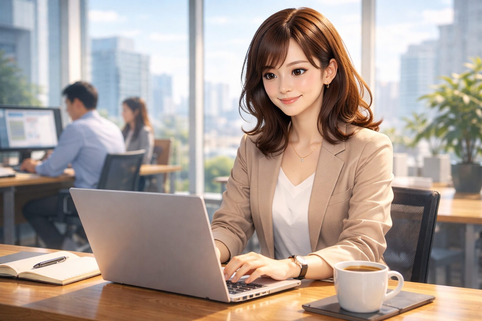 新しい職場で前向きに働く女性社員