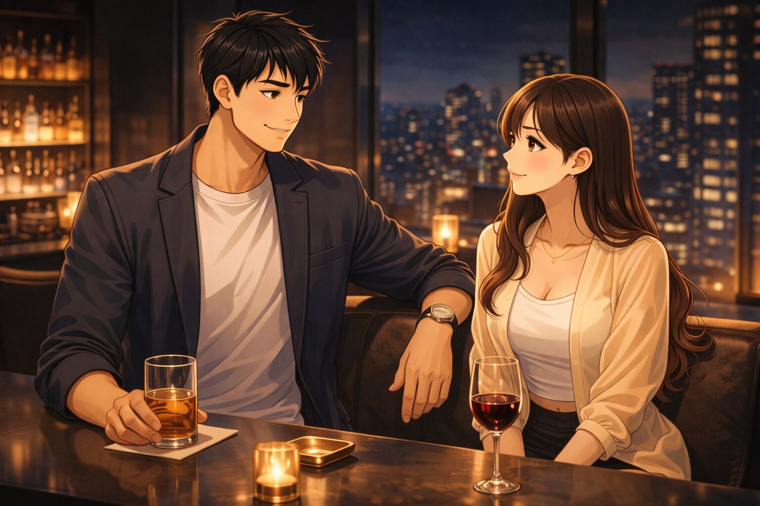 余裕のある男性に惹かれて話す女性