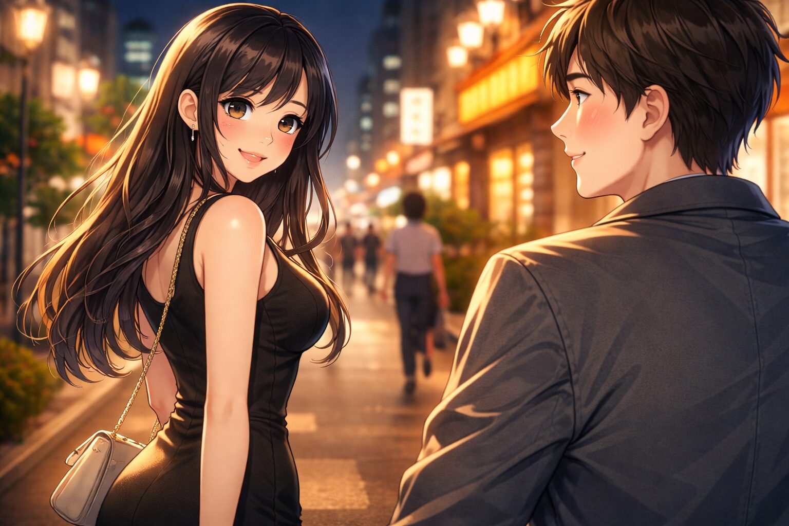 デート中に女性の笑顔に心を奪われる男性