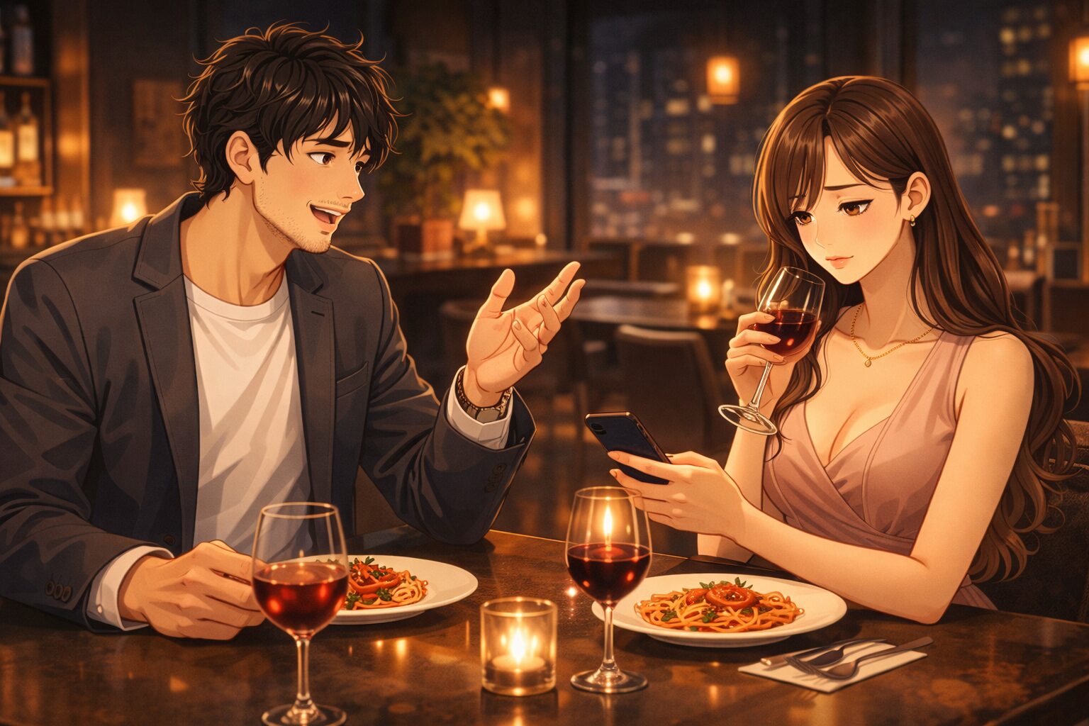 男性に次第に冷めていく女性のイメージ