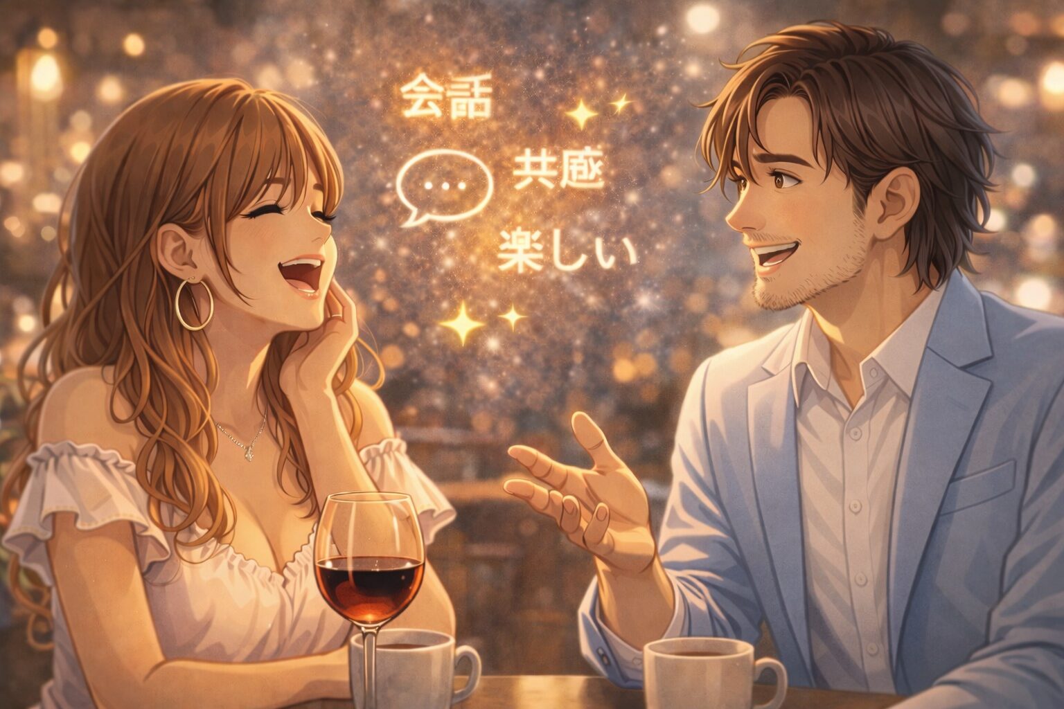 女性の話に共感する男性、共感することで女性からの好意を持たれる男性