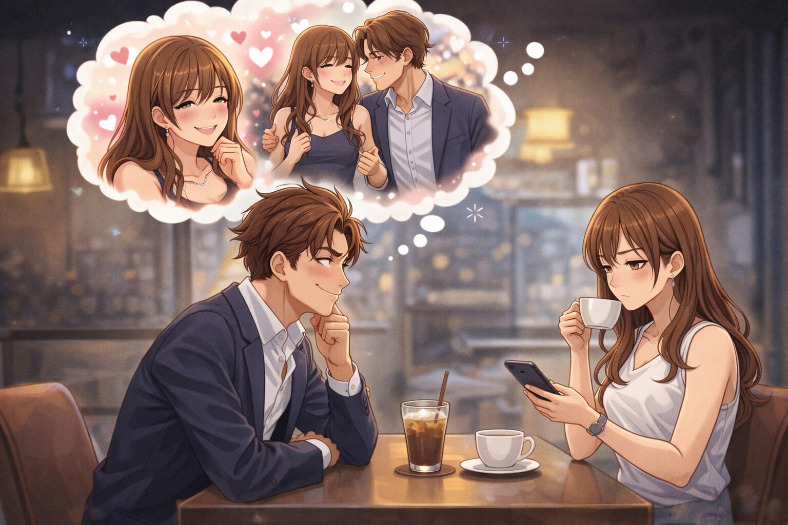 女性心理が分からず、都合よく妄想する男性のイメージ