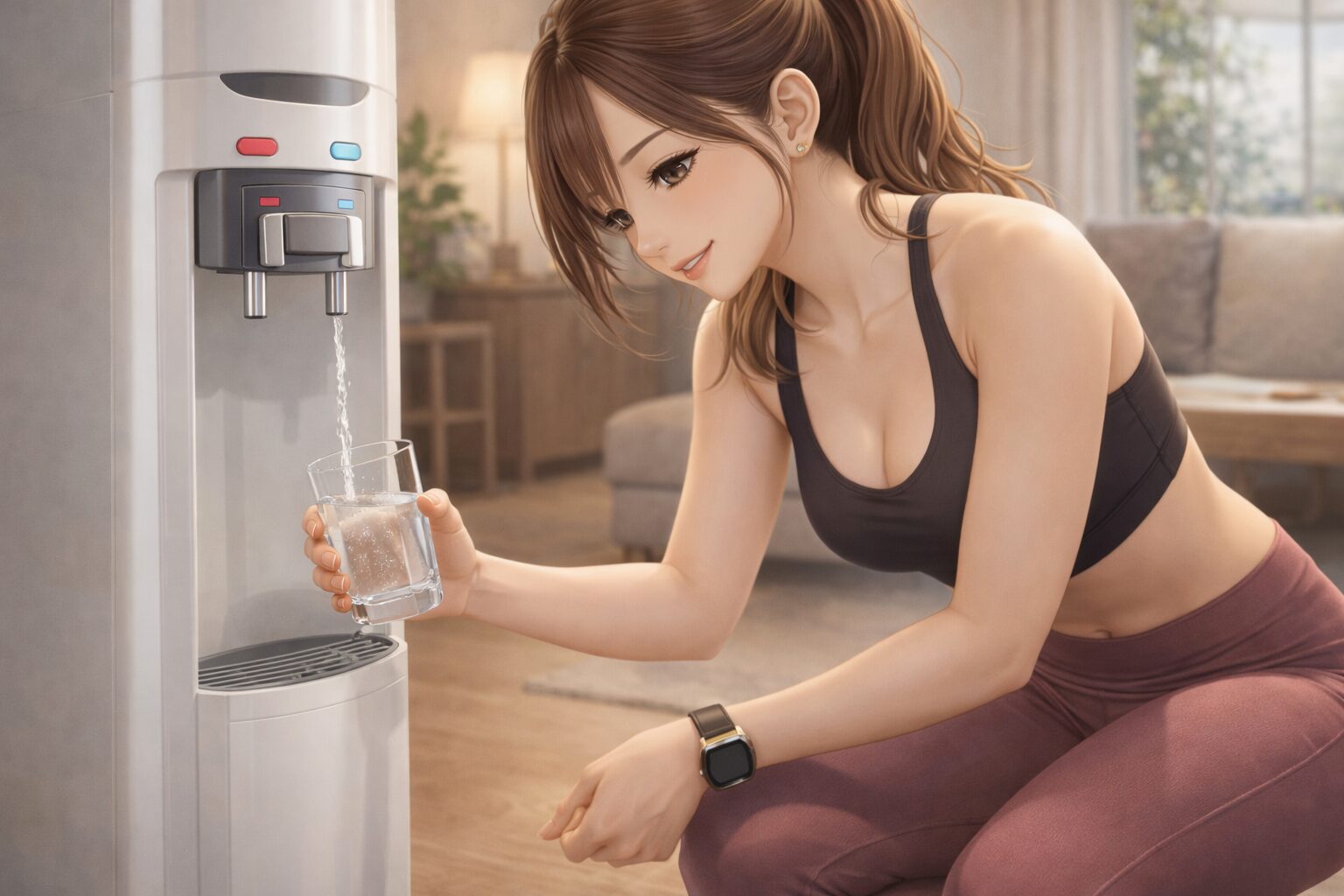 ウォーターサーバーを日常的に快適に使う女性の暮らしイメージ
