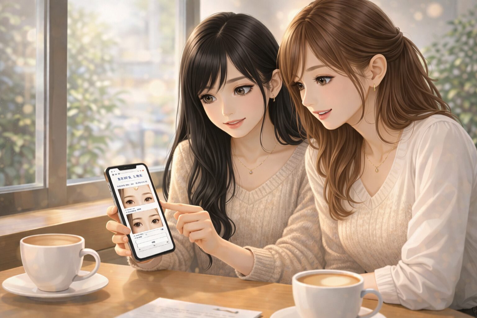 美容医療クリニックを比較しながら相談する女性たち