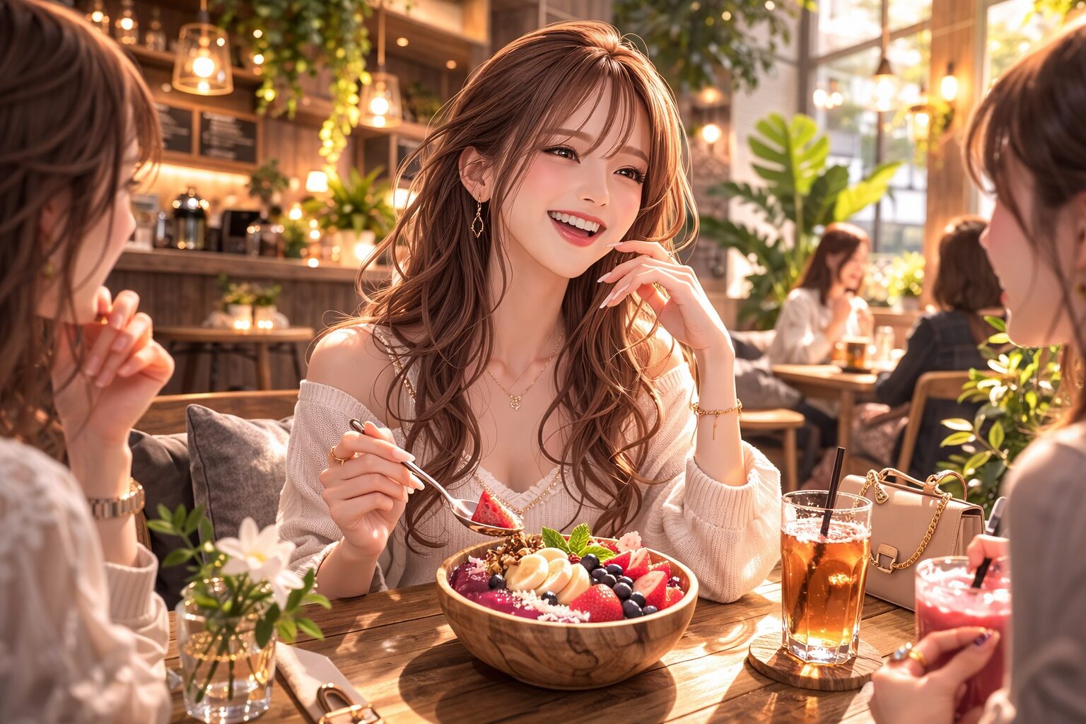 カフェで笑う自然体の女性の魅力と内面の美しさ