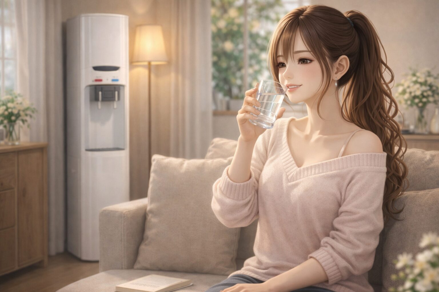 ウォーターサーバーを日常的に快適に使う女性の暮らしイメージ