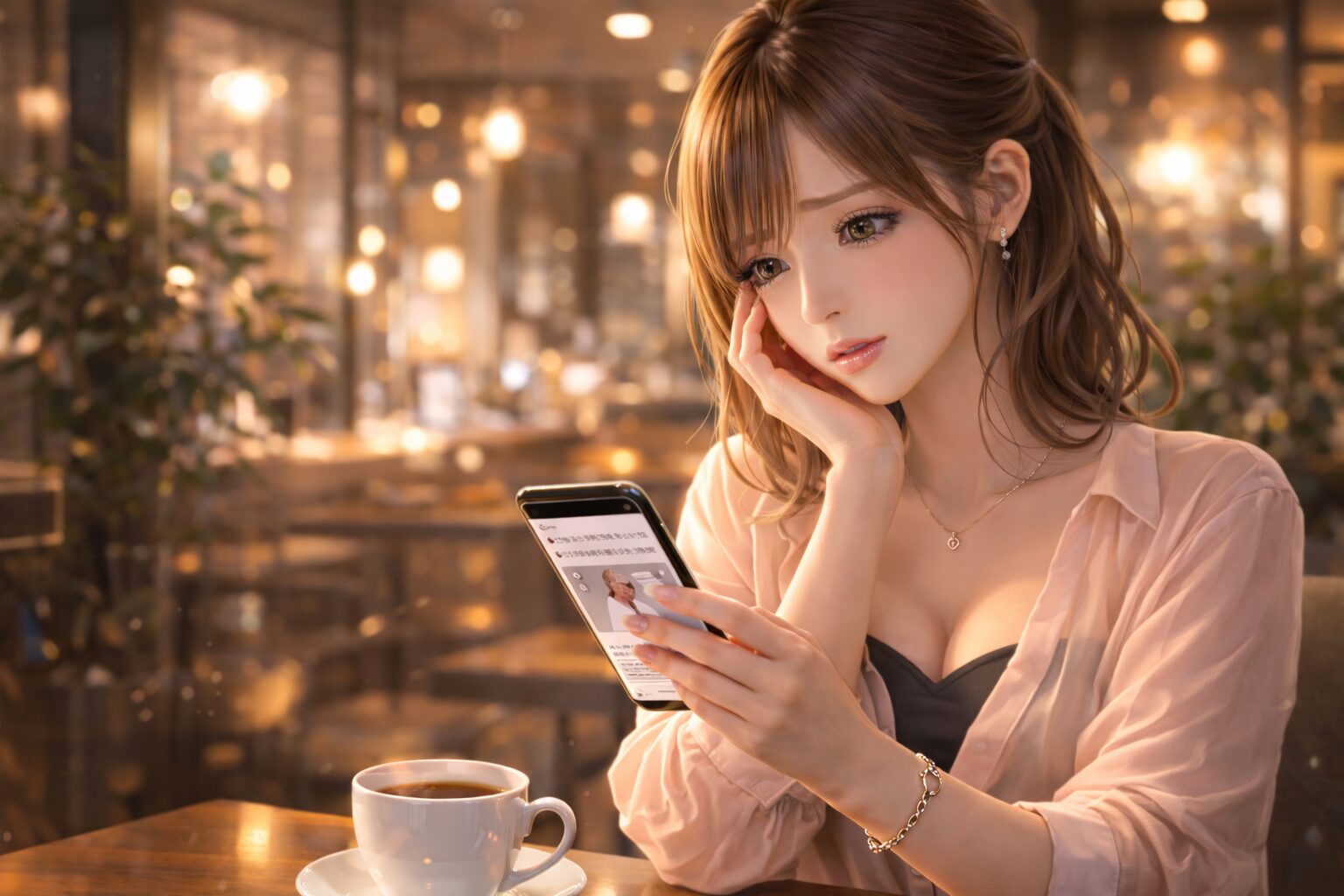 美容医療のリスクや後悔を考える女性の不安な様子