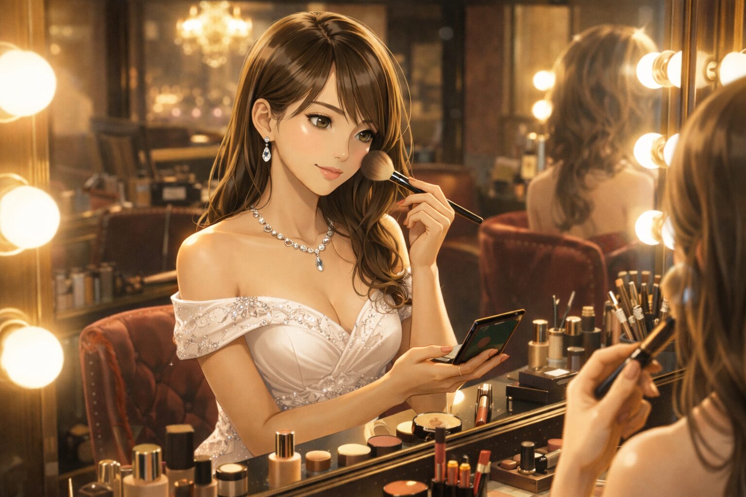 メイクルームで準備するキャバ嬢の徹底した美容意識と努力